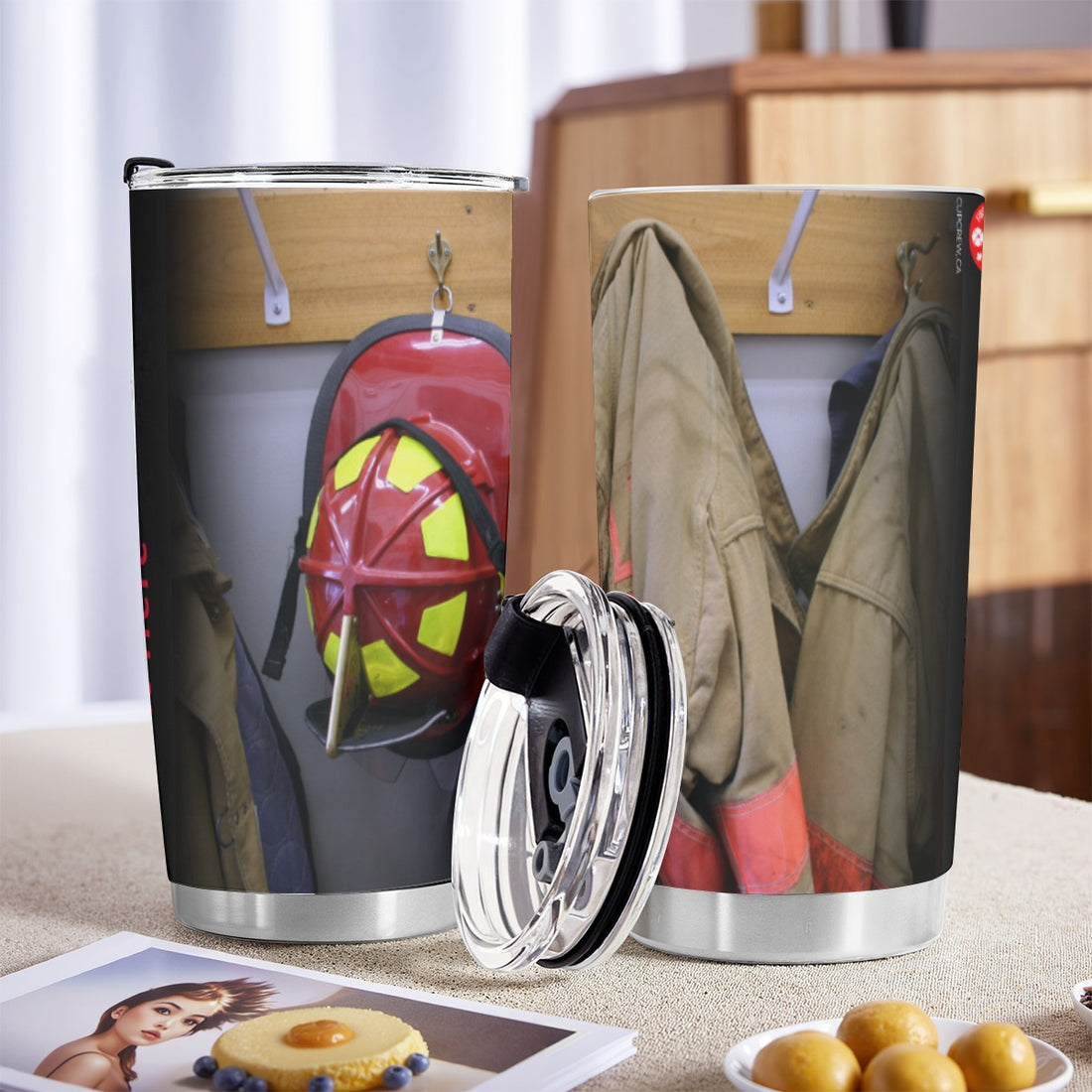 USA-USA-FIR-BunkerGear3 Personalized 20oz Stainless Steel Tumbler