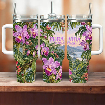 Costa Rica Guaria Morada 40oz Tumbler | Tropical Orchid